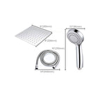 High Pressure 8 Inch Shower Set 3-Function Hand Shower Stainless Steel Square Ceiling Shower Head