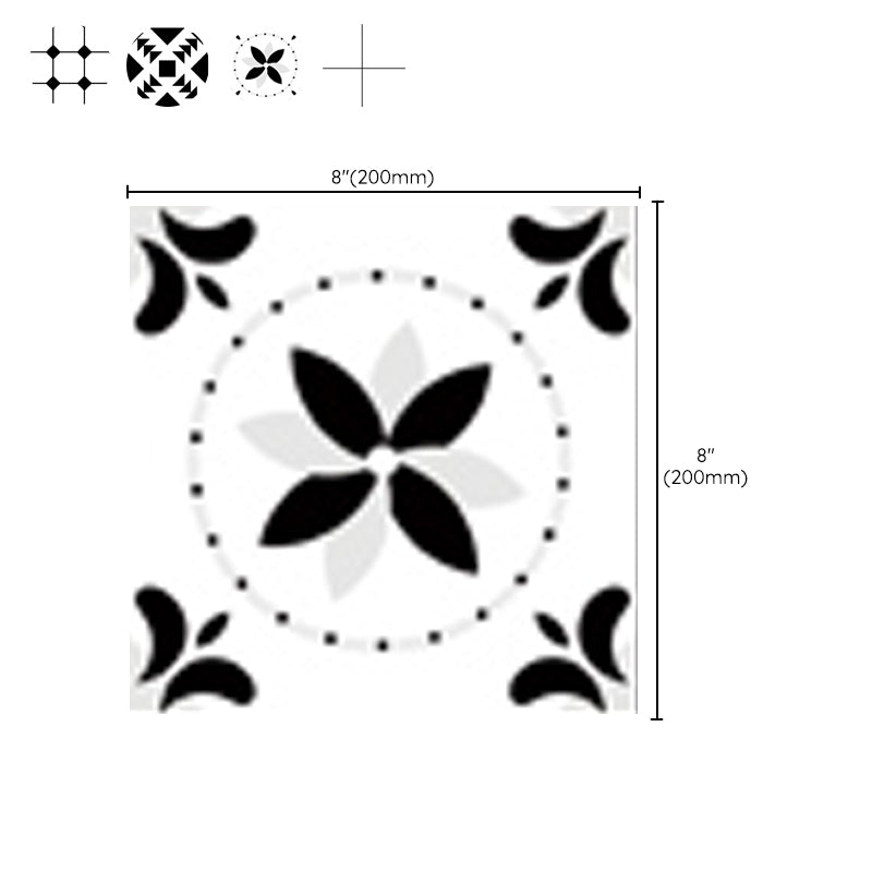 Modern Peel & Stick Mosaic Tiles PVC Single Panel Square Peel and Stick Wall Tile