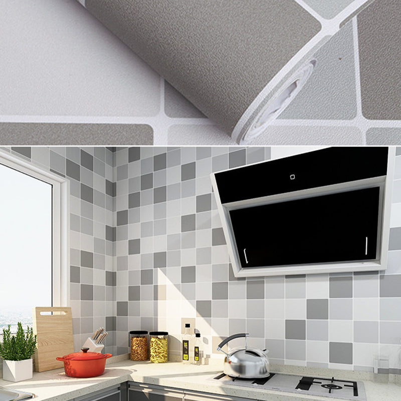 Modern Peel and Stick Tiles PVC Square Wallpaper for Kitchen and Bathroom Splashback