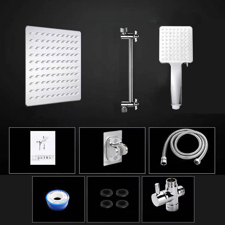 Contemporary Pull Down Dual Shower Head Square High Arc Shower Head Combo in Chrome