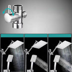 Contemporary Pull Down Dual Shower Head Square High Arc Shower Head Combo in Chrome