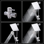 Modern Pull-Down Dual Showerhead Square High Arch Showerhead Combination