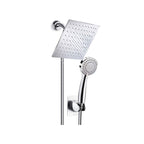 Modern Pull-Down Dual Showerhead Square High Arch Showerhead Combination