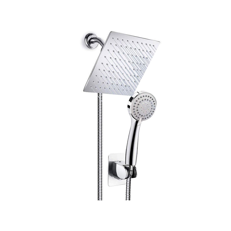 Modern Pull-Down Dual Showerhead Square High Arch Showerhead Combination
