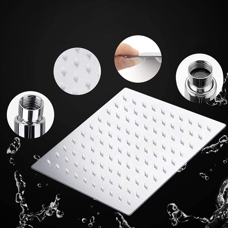 Modern Pull-Down Dual Showerhead Square High Arch Showerhead Combination
