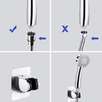 Modern Dual Shower Head Square High Arc Shower Head Combination in Silver