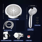 Modern Dual Shower Head Square High Arc Shower Head Combination in Silver
