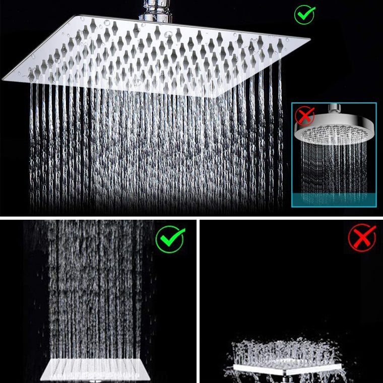 Contemporary Dual Shower Head Square High Arc Shower Head Combination in Chrome