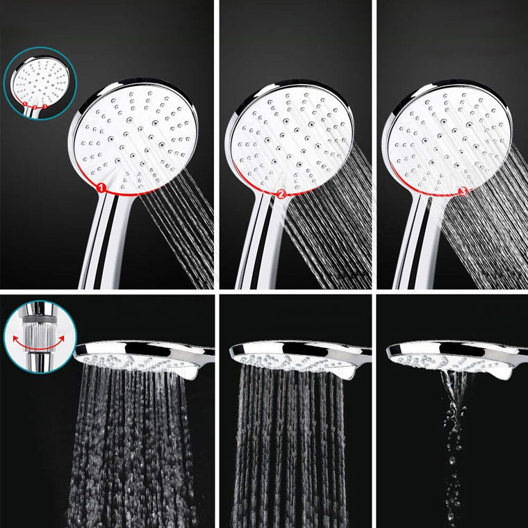 Contemporary Dual Shower Head Square High Arc Shower Head Combination in Chrome