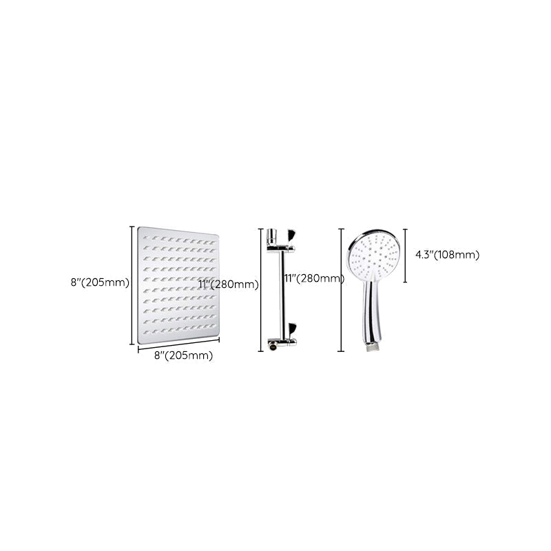 Contemporary Dual Shower Head Square High Arc Shower Head Combination in Chrome