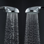 Single Double Showerhead Square High Arc Showerhead Combo in Chrome