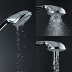 Single Double Showerhead Square High Arc Showerhead Combo in Chrome
