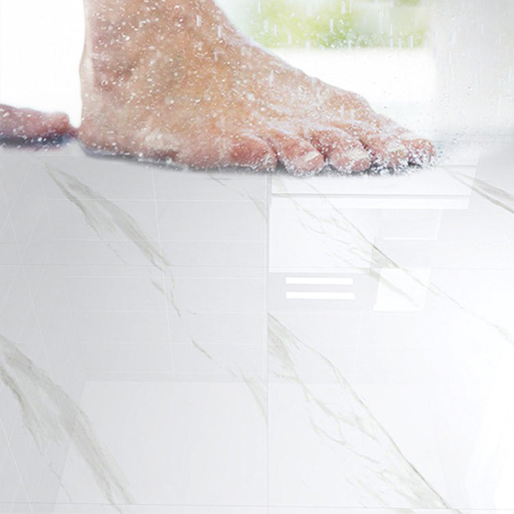 Modern PVC flooring with marble pattern, Peel & Stick vinyl floor planks