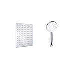 Contemporary Dual Shower Head Square High Arc Shower Head Combination in Chrome