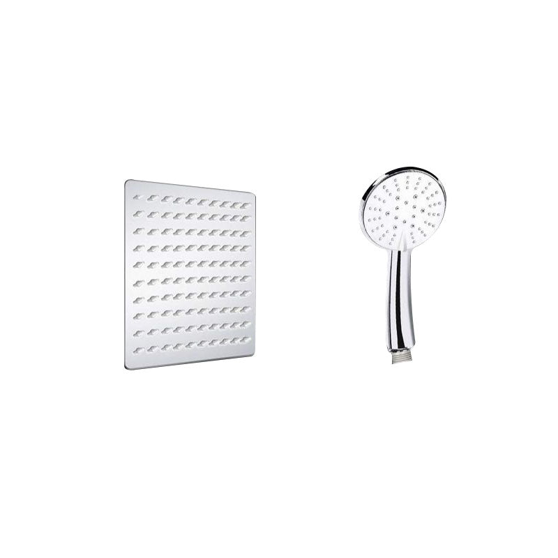 Contemporary Dual Shower Head Square High Arc Shower Head Combination in Chrome