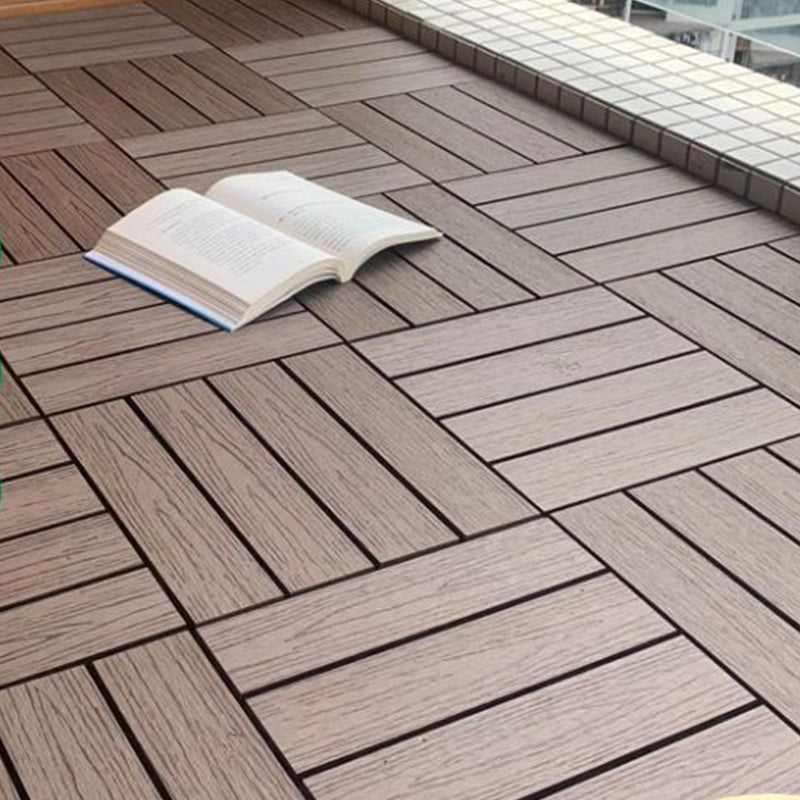 Wooden Floor Tile Solid Color Click Lock Non-Slip Outdoor Terrace