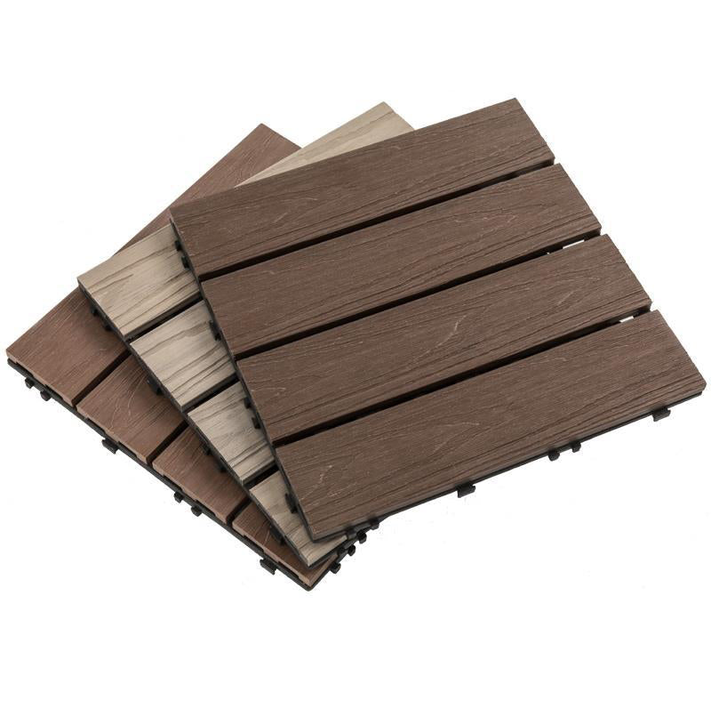 Wooden Floor Tile Solid Color Click Lock Non-Slip Outdoor Terrace