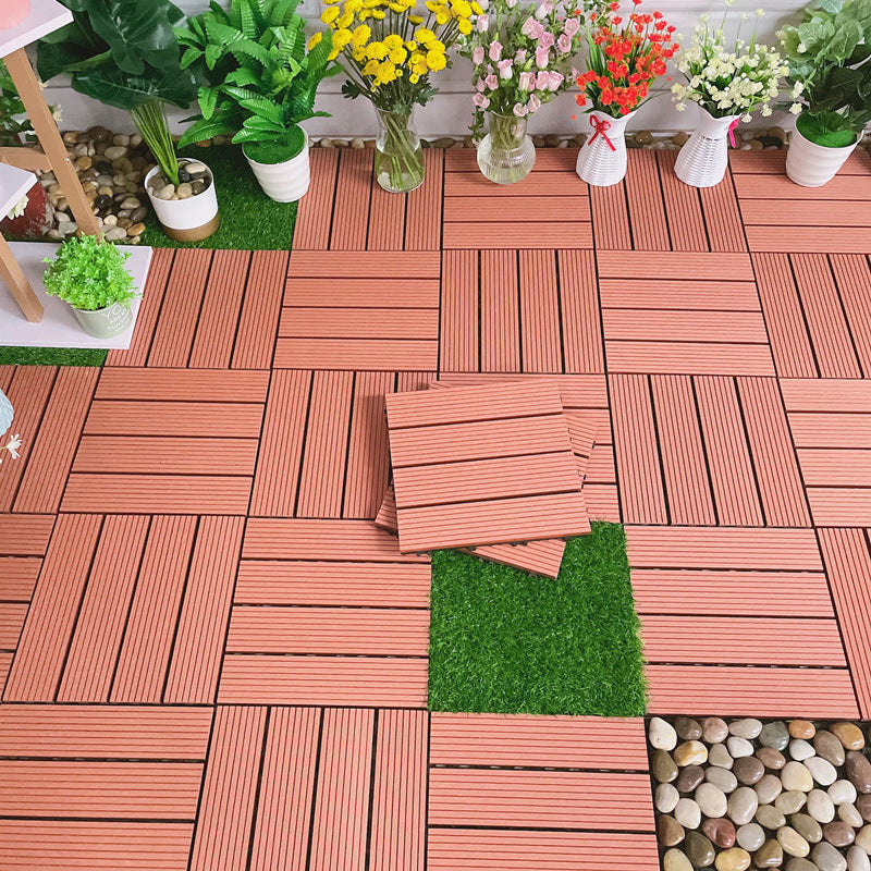 Classic interlocking deck boards Solid color patio tiles
