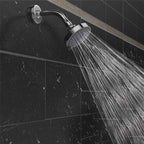 Modern Standard 5 Settings Shower Head Round Metal Adjustable Spray Pattern Shower Head