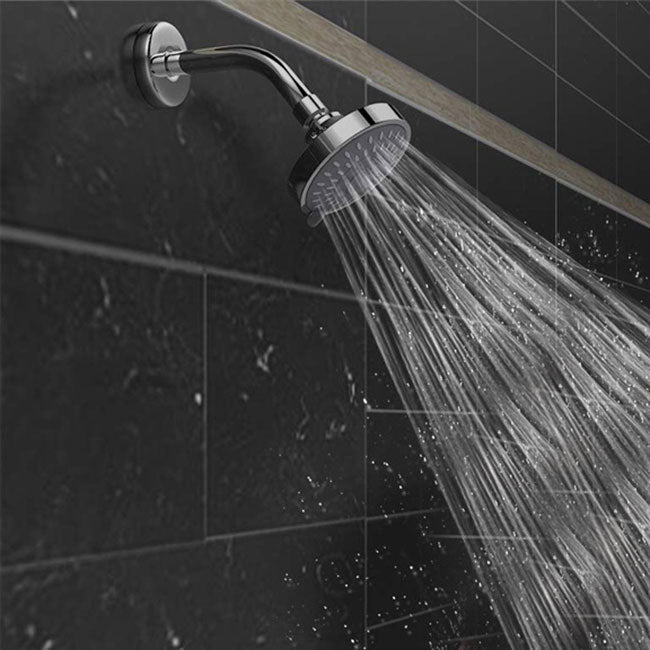 Modern Standard 5 Settings Shower Head Round Metal Adjustable Spray Pattern Shower Head