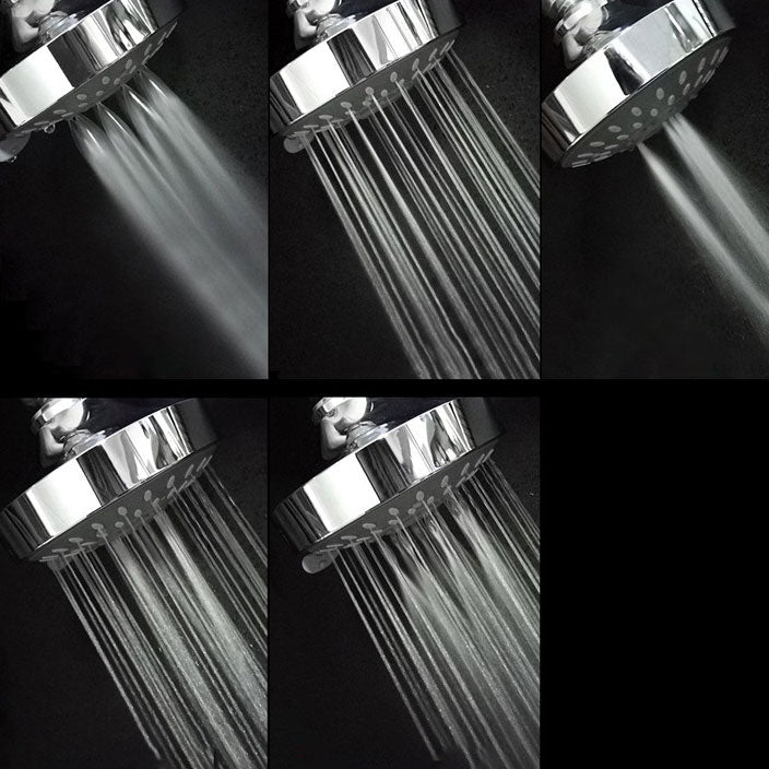 Modern Standard 5 Settings Shower Head Round Metal Adjustable Spray Pattern Shower Head
