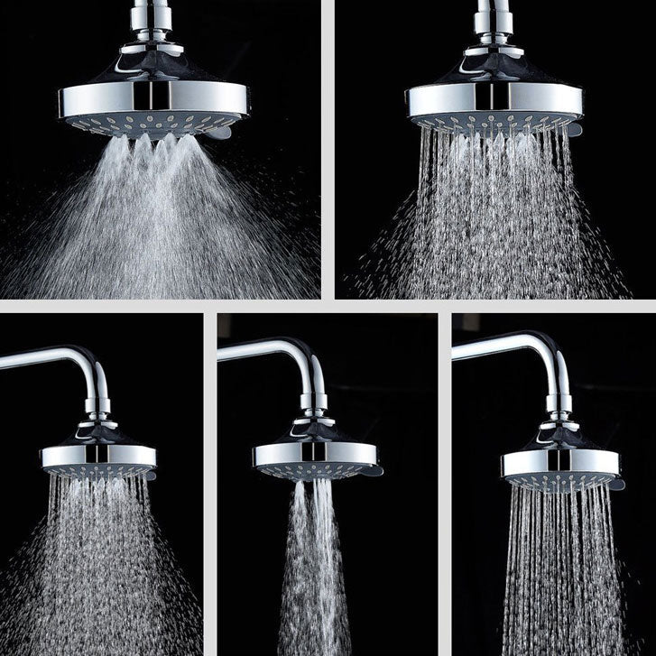 Modern Standard 5 Settings Shower Head Round Metal Adjustable Spray Pattern Shower Head
