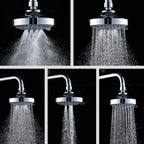 Modern Standard 5 Settings Shower Head Round Metal Adjustable Spray Pattern Shower Head