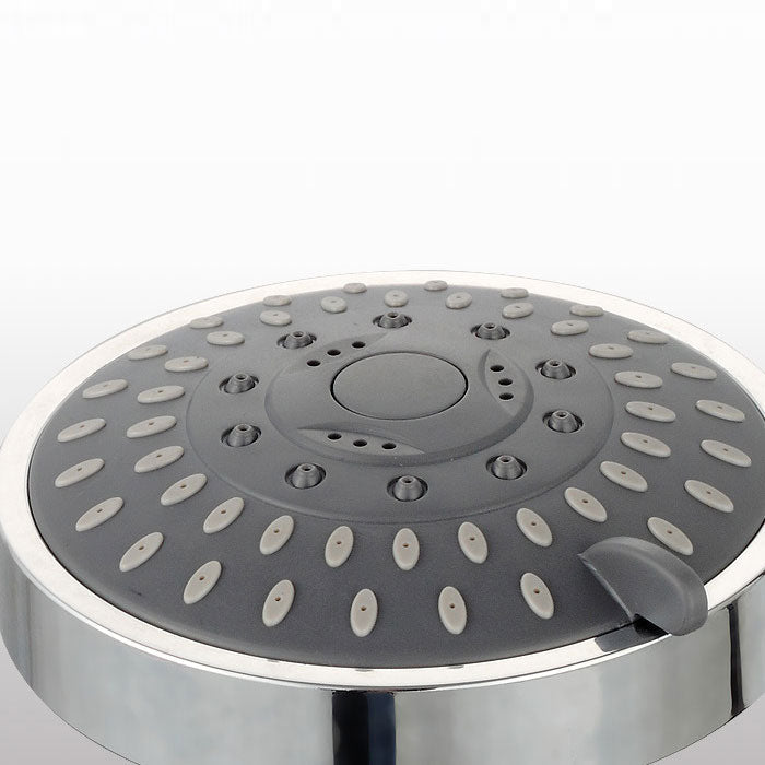 Modern Standard 5 Settings Shower Head Round Metal Adjustable Spray Pattern Shower Head