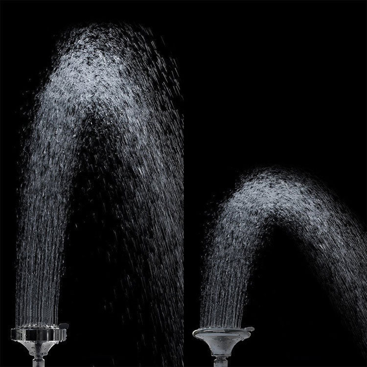 Modern Standard 5 Settings Shower Head Round Metal Adjustable Spray Pattern Shower Head