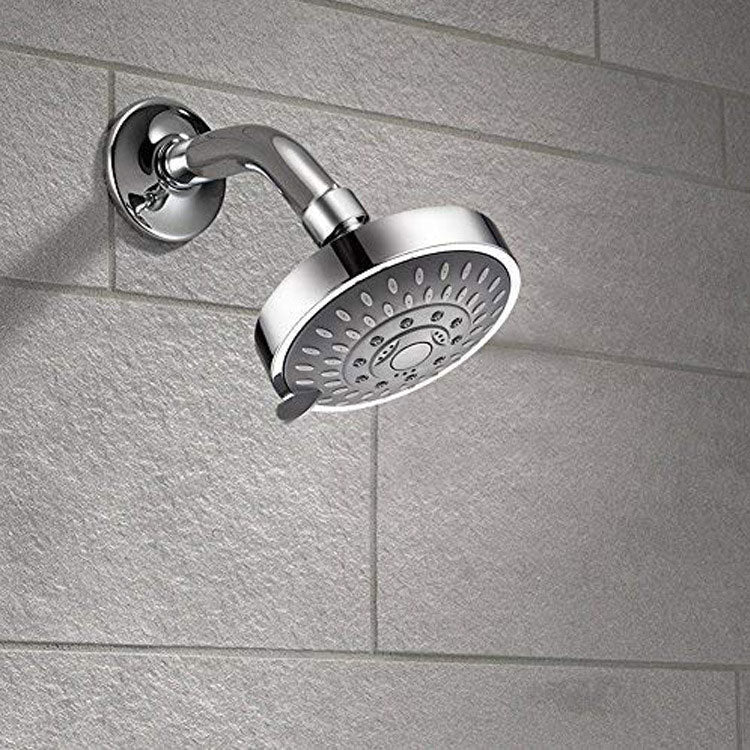 Modern Standard 5 Settings Shower Head Round Metal Adjustable Spray Pattern Shower Head