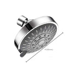 Modern Standard 5 Settings Shower Head Round Metal Adjustable Spray Pattern Shower Head
