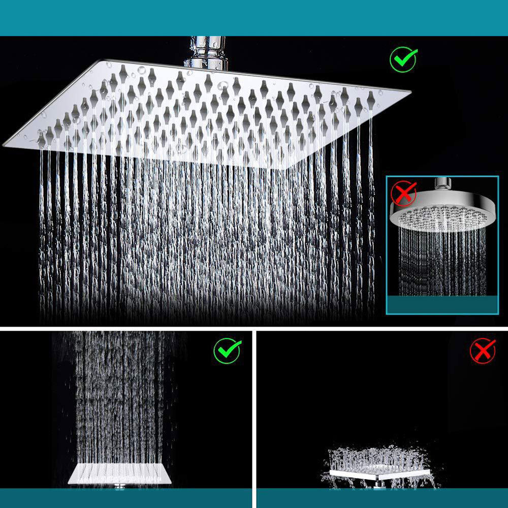 Standard Double Shower Set Round Metal Adjustable Spray Pattern Shower Head in Silver