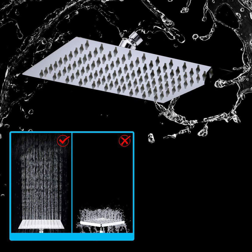 Standard Double Shower Set Round Metal Adjustable Spray Pattern Shower Head in Silver