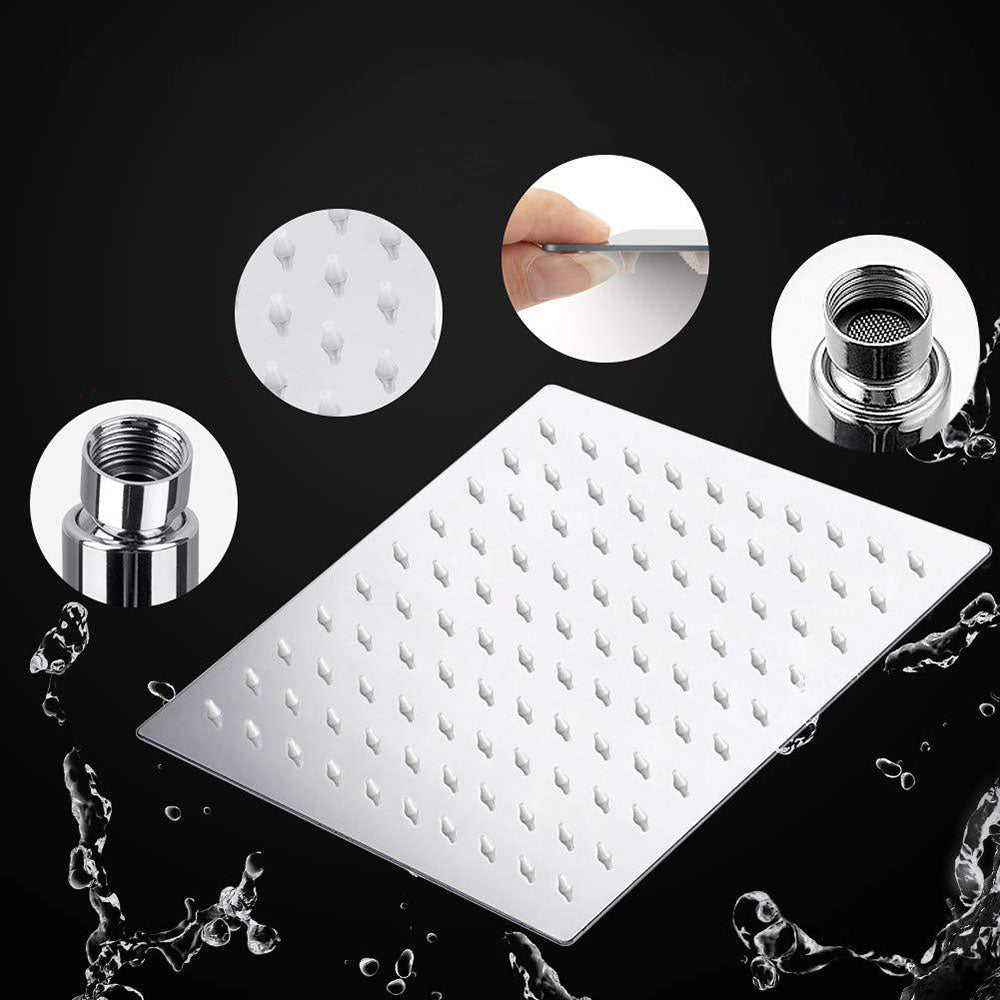 Standard Double Shower Set Round Metal Adjustable Spray Pattern Shower Head in Silver