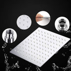 Standard Double Shower Set Round Metal Adjustable Spray Pattern Shower Head in Silver