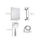 Standard Double Shower Set Round Metal Adjustable Spray Pattern Shower Head in Silver