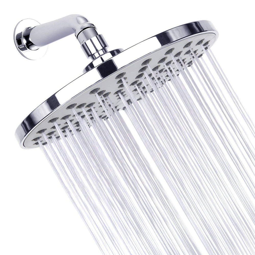 Contemporary Fest Shower Head Round Shower Head Combo in Silver