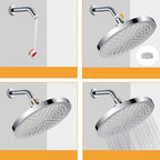Contemporary Fixed Shower Head Round Metal Spray Head in Silver