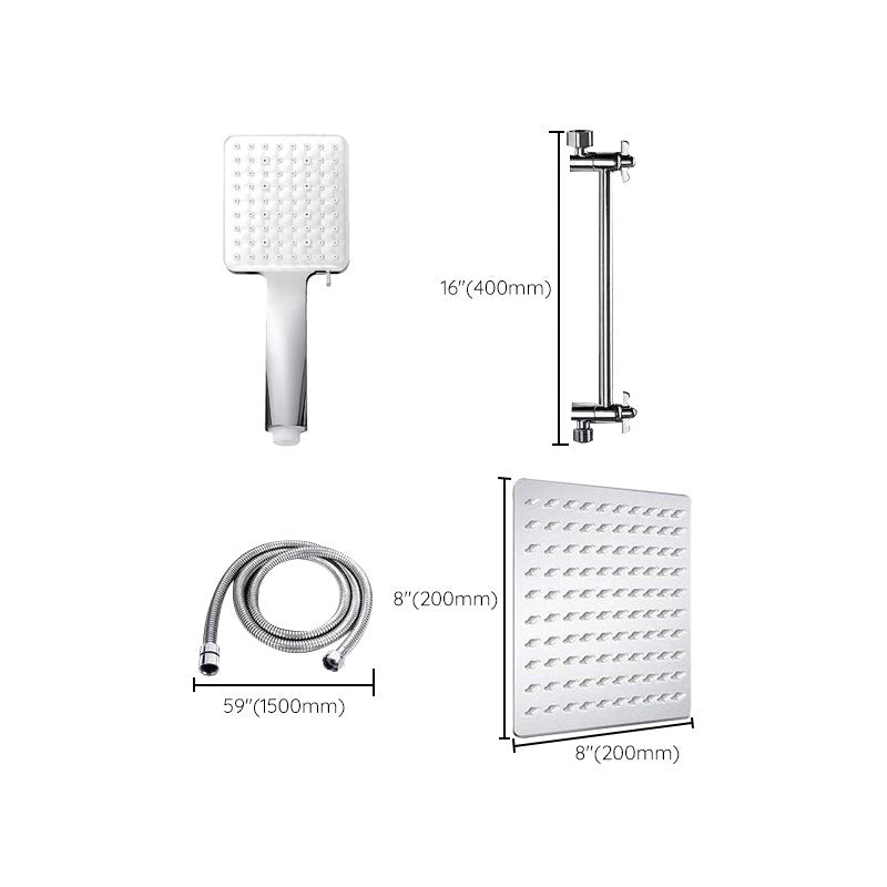 Contemporary Shower Head Combination Polished Stainless Steel Wall-Mounted Shower Head