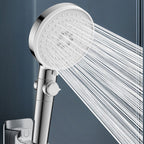Contemporary Hand Shower Round Shower Head Combo in Silver