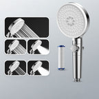 Contemporary Hand Shower Round Shower Head Combo in Silver