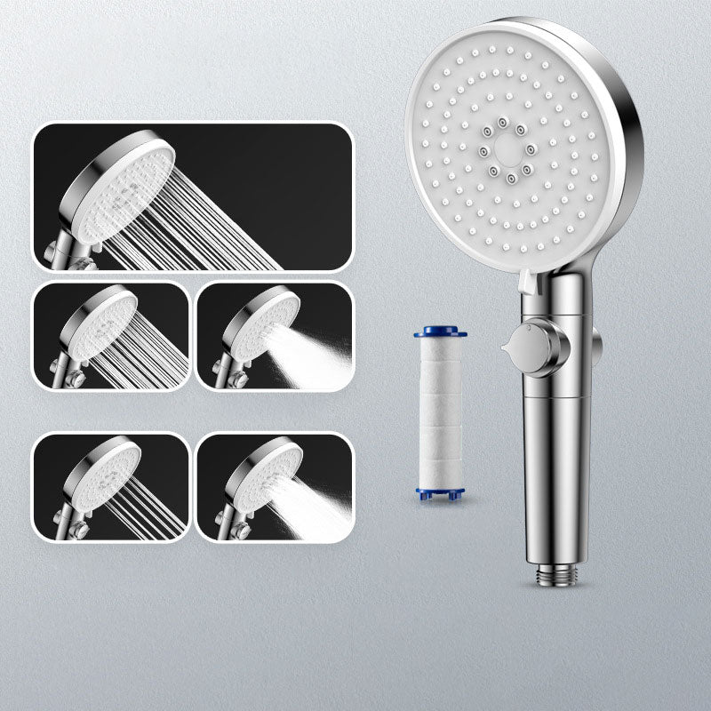 Contemporary Hand Shower Round Shower Head Combo in Silver
