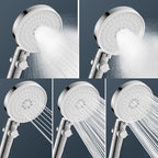Contemporary Hand Shower Round Shower Head Combo in Silver