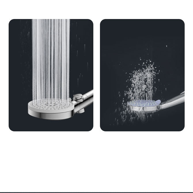 Contemporary Hand Shower Round Shower Head Combo in Silver