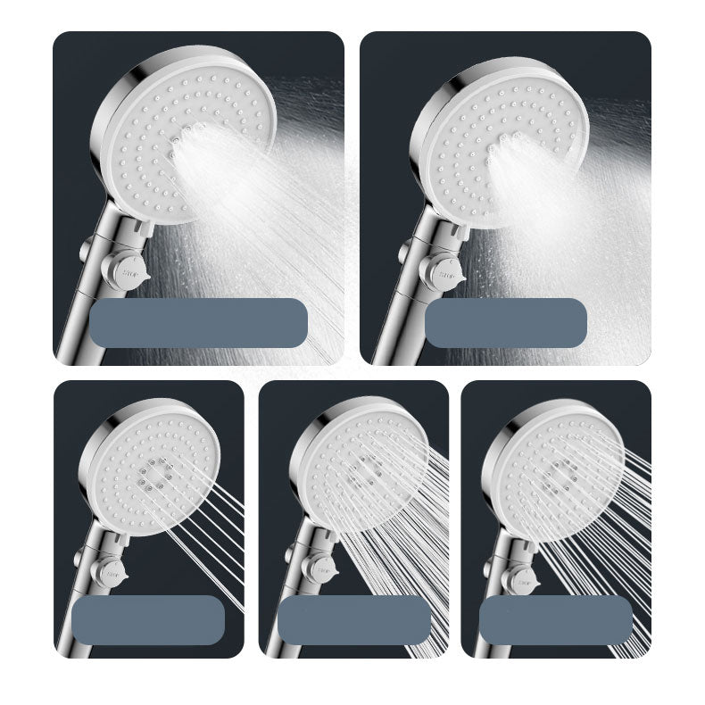 Contemporary Hand Shower Round Shower Head Combo in Silver