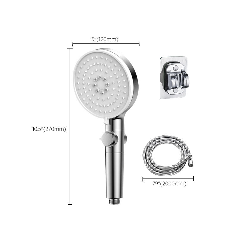 Contemporary Hand Shower Round Shower Head Combo in Silver