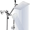 Modern Dual Shower Head Square High Arc Shower Head in Silver