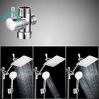 Modern Dual Shower Head Square High Arc Shower Head in Silver