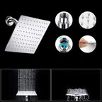 Modern Dual Shower Head Square High Arc Shower Head in Silver