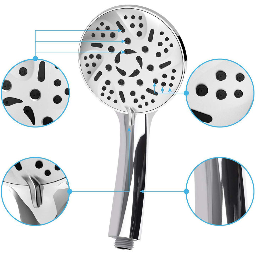 Modern Dual Shower Head Square High Arc Shower Head in Silver